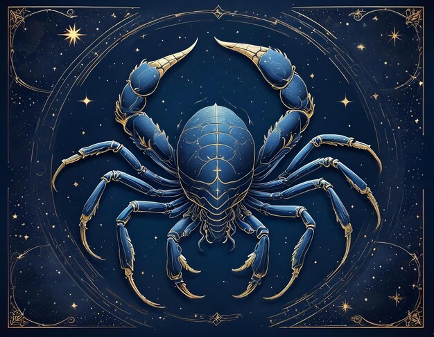 Photo a drawing of a scorpion zodiac sign scorpio