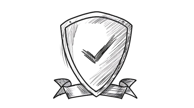 Photo a drawing of a shield with a ribbon that says  watch