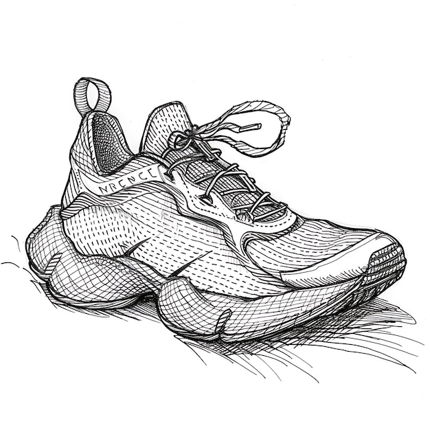 Photo a drawing of a shoe that has a shoe on it