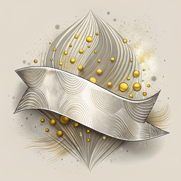 Photo a drawing of a silver sword with gold particles on it