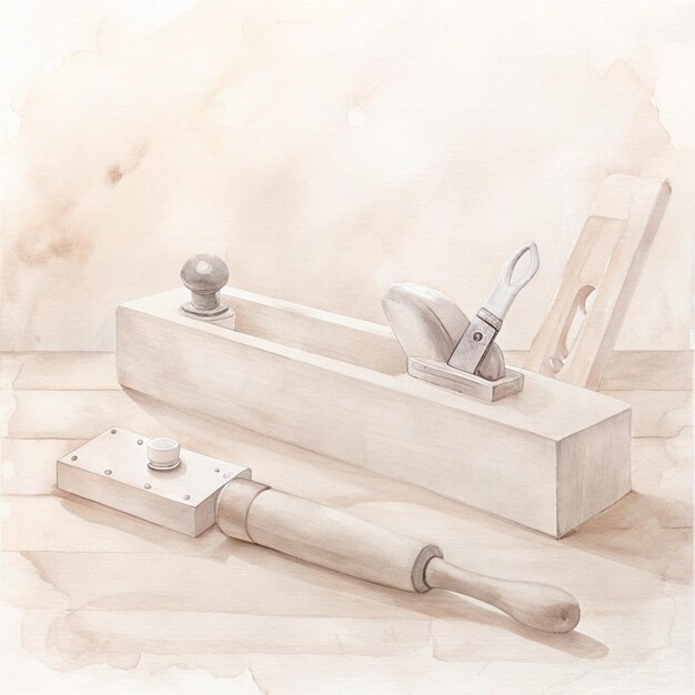 a drawing of a sink with a picture of a pair of tongs