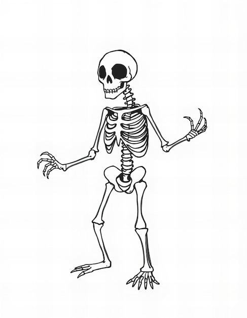 Photo a drawing of a skeleton with a skeleton on it