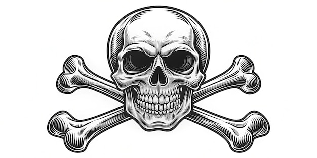 Photo a drawing of a skull and crossbones with the words  bones  on the front