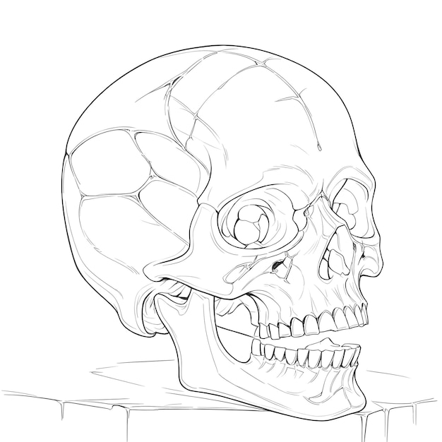 a drawing of a skull with a skull and the word the word on it