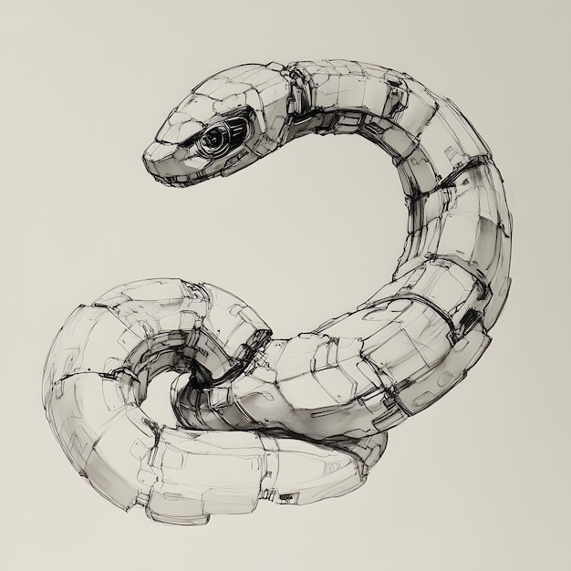 Photo a drawing of a snake with the number 2 on it