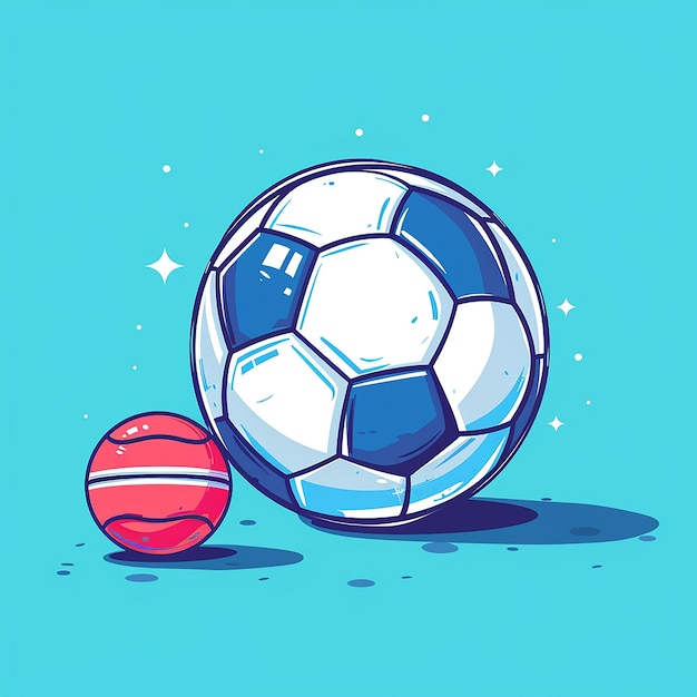 a drawing of a soccer ball with a star on it