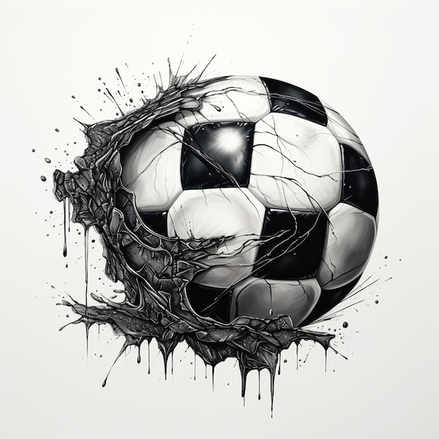 Photo a drawing of a soccer ball