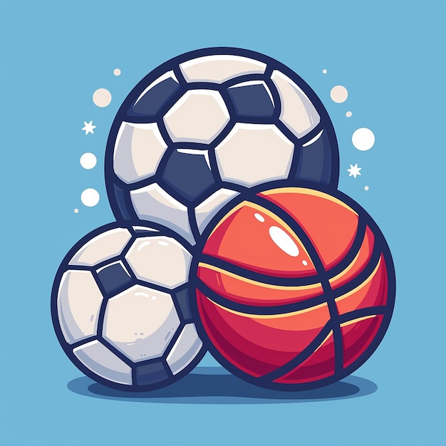 a drawing of soccer balls and the word soccer on it