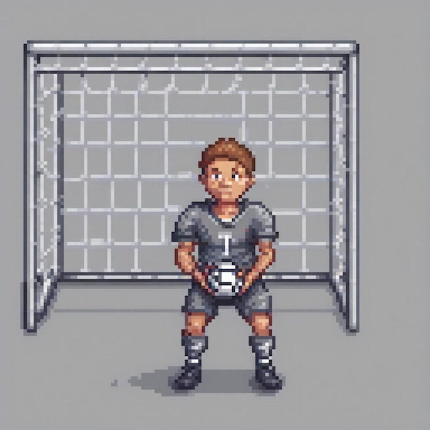 Photo a drawing of a soccer player with a ball in his hands