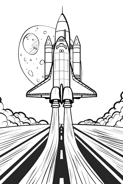 Photo a drawing of a space shuttle with a space shuttle on the back