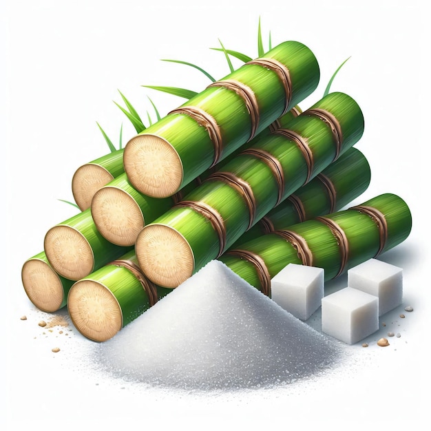 Photo a drawing of a stack of green bamboo with a brown stripe