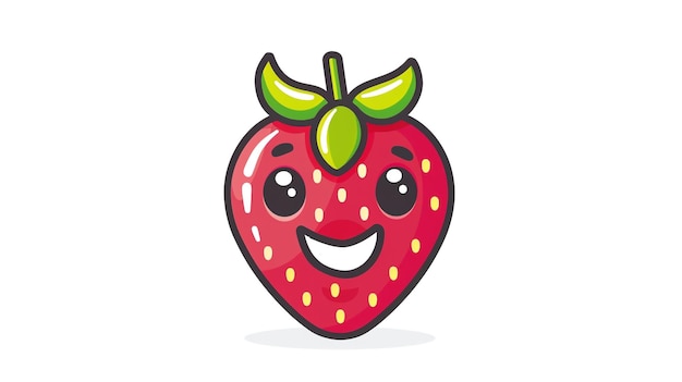 a drawing of a strawberry with a smile on it