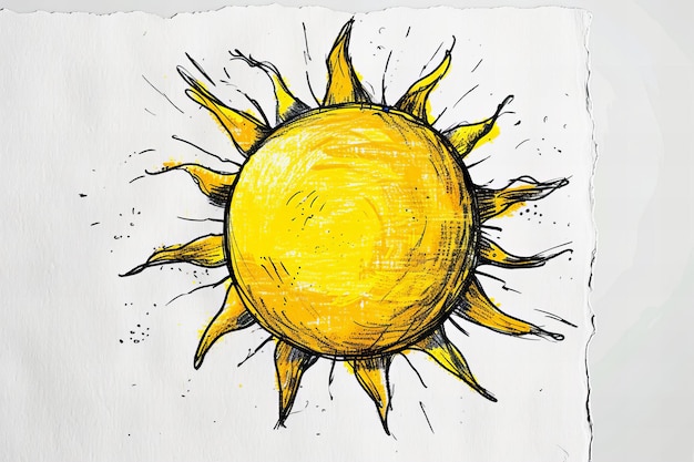 Photo a drawing of a sun with a drawing of a sun and the word sun