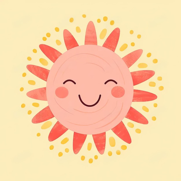 Photo a drawing of a sun with a smiling face