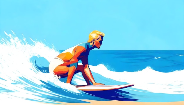 a drawing of a surfer on a board with the words quot surfer quot on it