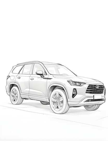 Photo a drawing of a suv car