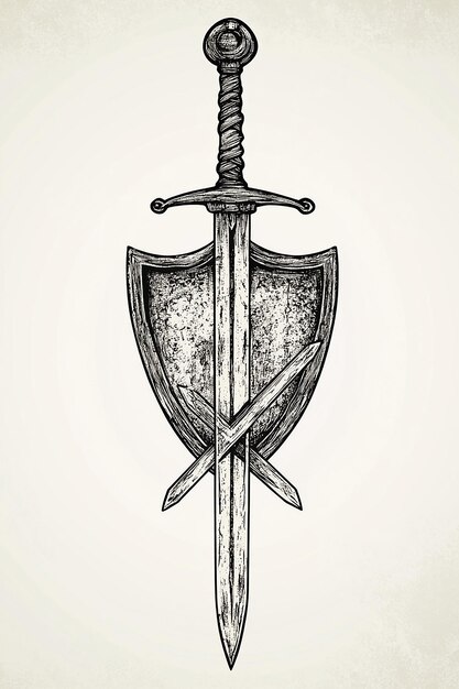 a drawing of a sword with a sword in it that says  sword