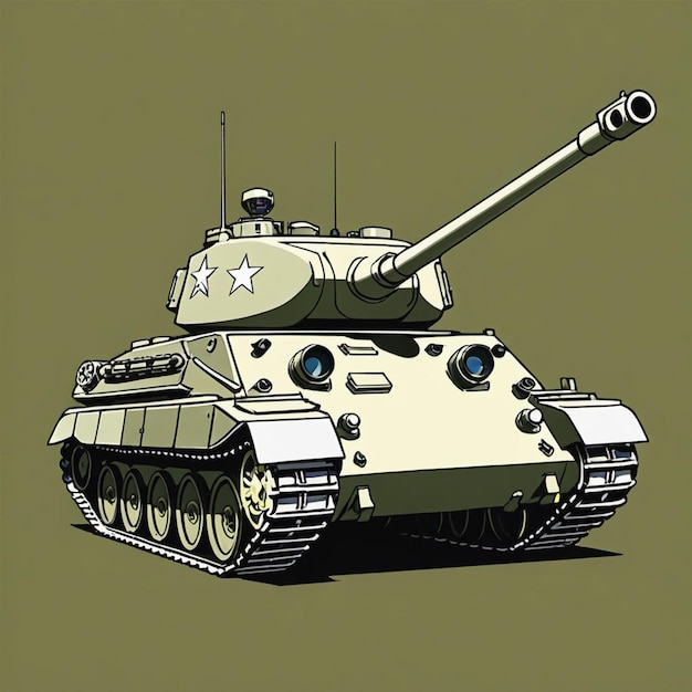 a drawing of a tank with a star on the front and the words war on the front