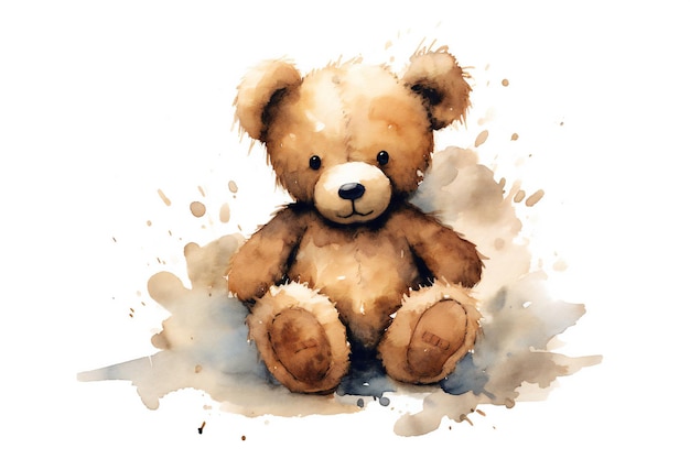 A drawing of a teddy bear with a black nose and a brown nose