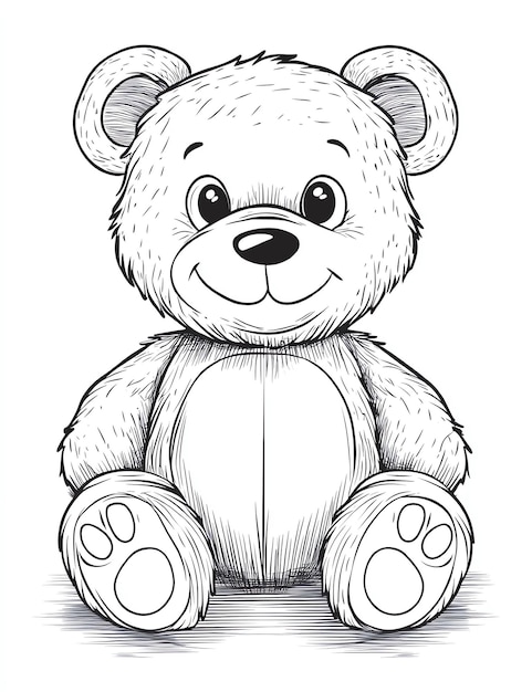 Photo a drawing of a teddy bear with a shirt that saysthe word teddyon it