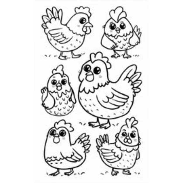 a drawing of three birds with one that says quot hen quot