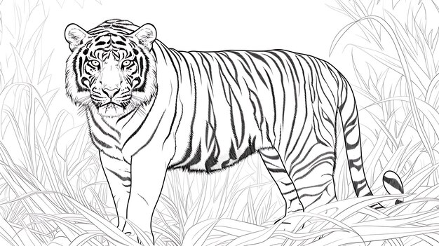 a drawing of a tiger that has a drawing of a tiger