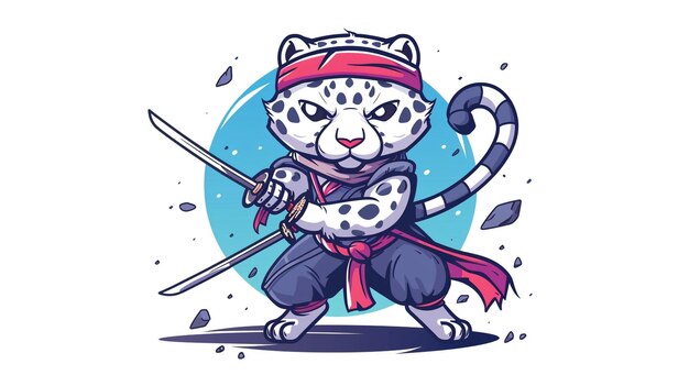 Photo a drawing of a tiger with a sword and a sword