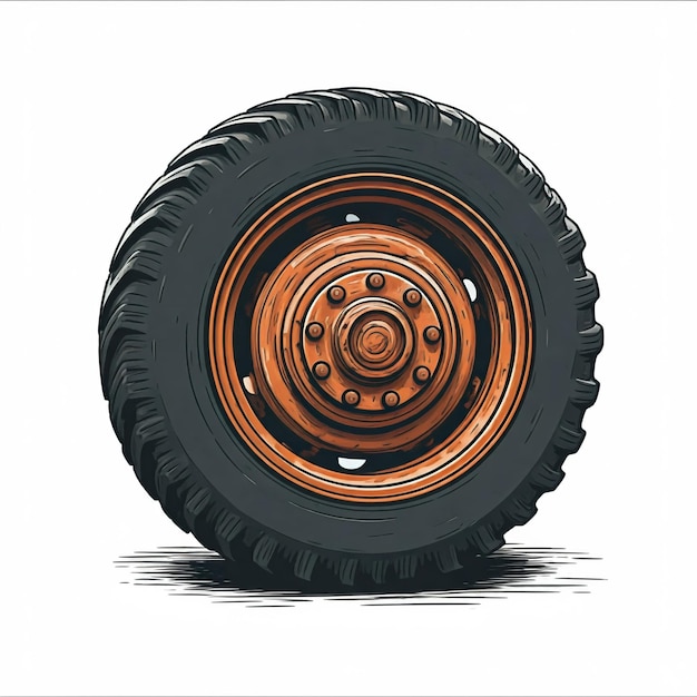 a drawing of a tire that has a black outline