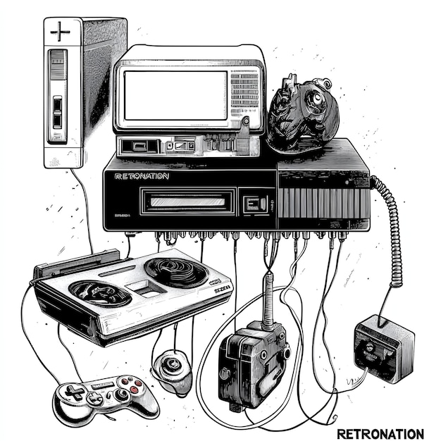 Photo a drawing of a toaster and a printer with the words quot remodel quot on it