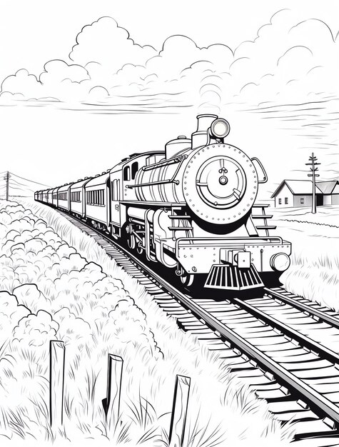 a drawing of a train with the number 6 on it