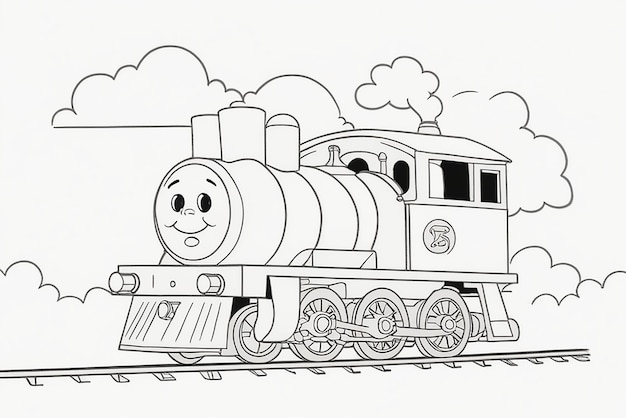 Photo a drawing of a train with the number 6 on it