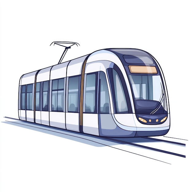 Photo a drawing of a tram with the number 2 on the front