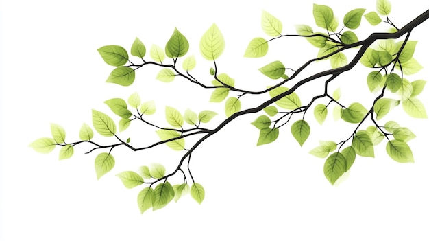 Photo a drawing of a tree with green leaves and branches