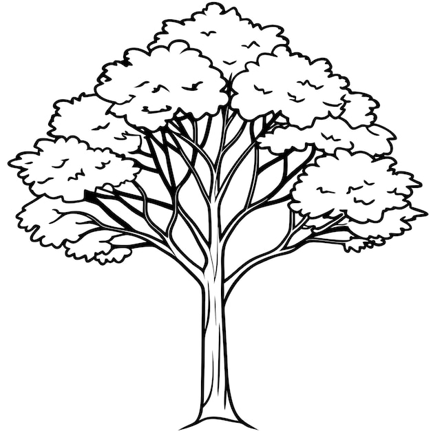 a drawing of a tree with a tree on it