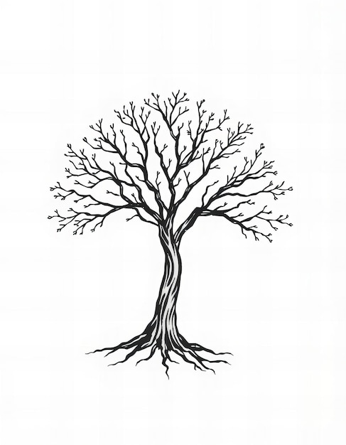 Photo a drawing of a tree with the word  tree  on it