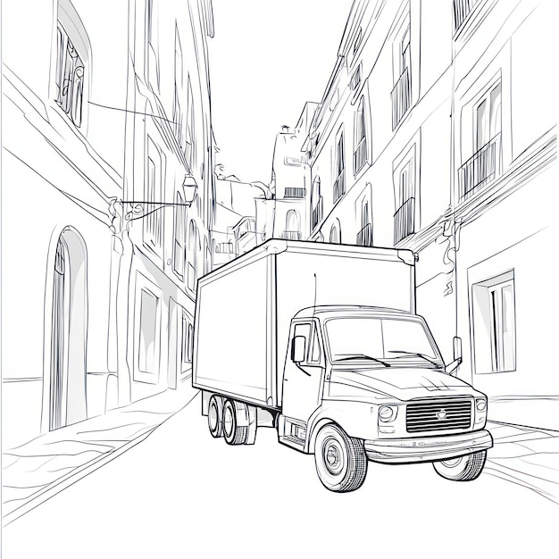 Photo a drawing of a truck that has the word cab on it