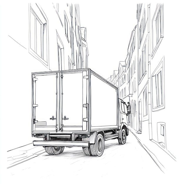 Photo a drawing of a truck that says  truck  on it