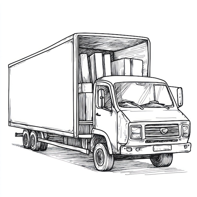 Photo a drawing of a truck with the word quot truck quot on it