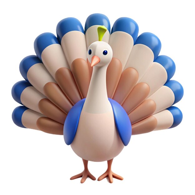 a drawing of a turkey with a blue cap on it