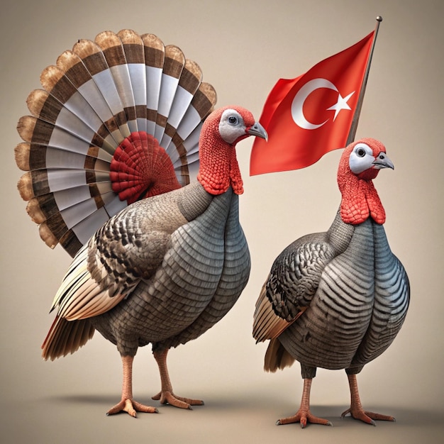 Photo a drawing of a turkey with a turkey ai generator