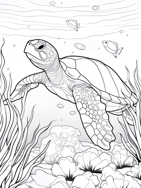 a drawing of a turtle with the words turtle swimming in the water.