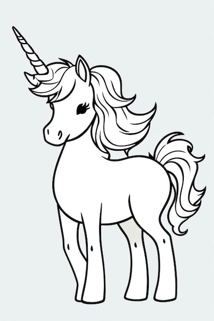 Photo a drawing of a unicorn with a long tail