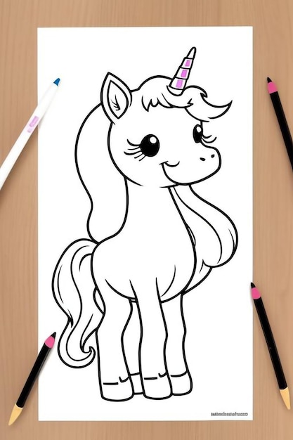 Photo a drawing of a unicorn with an unicorn on it