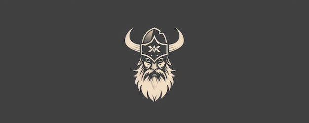 drawing of a Viking helmet icon on a distressed background