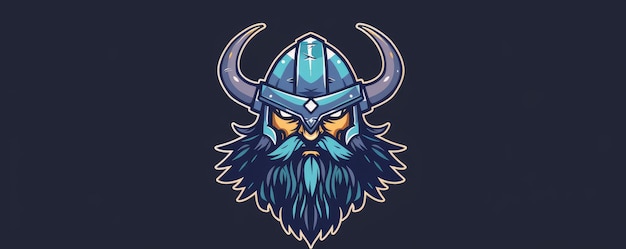 drawing of a Viking helmet icon on a distressed background