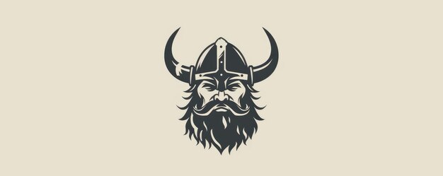 drawing of a Viking helmet icon on a distressed background