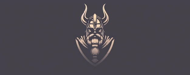 drawing of a Viking helmet icon on a distressed background