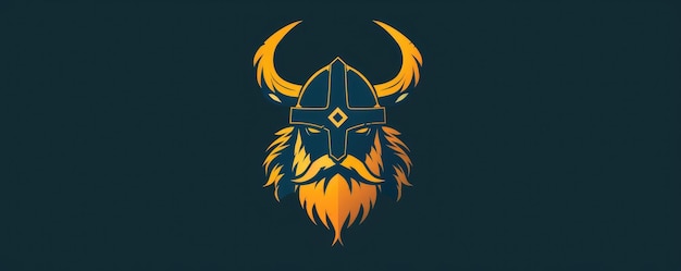 drawing of a Viking helmet icon on a distressed background