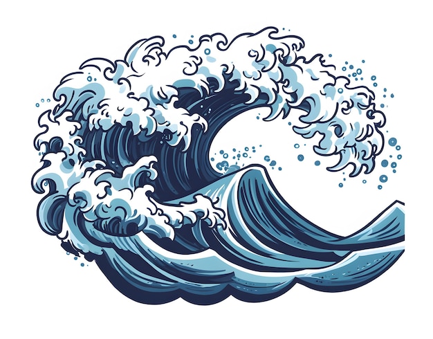 a drawing of a wave that has the word big on it