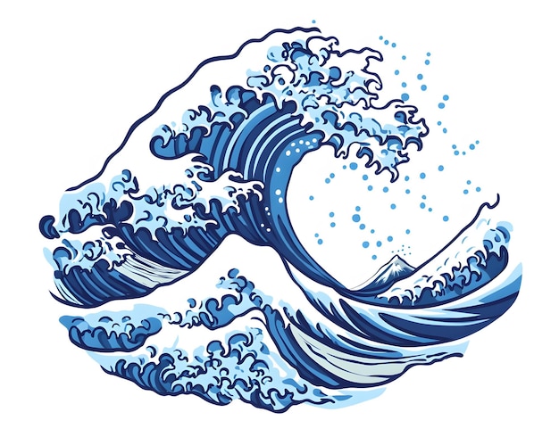 a drawing of a wave that has the word ocean on it